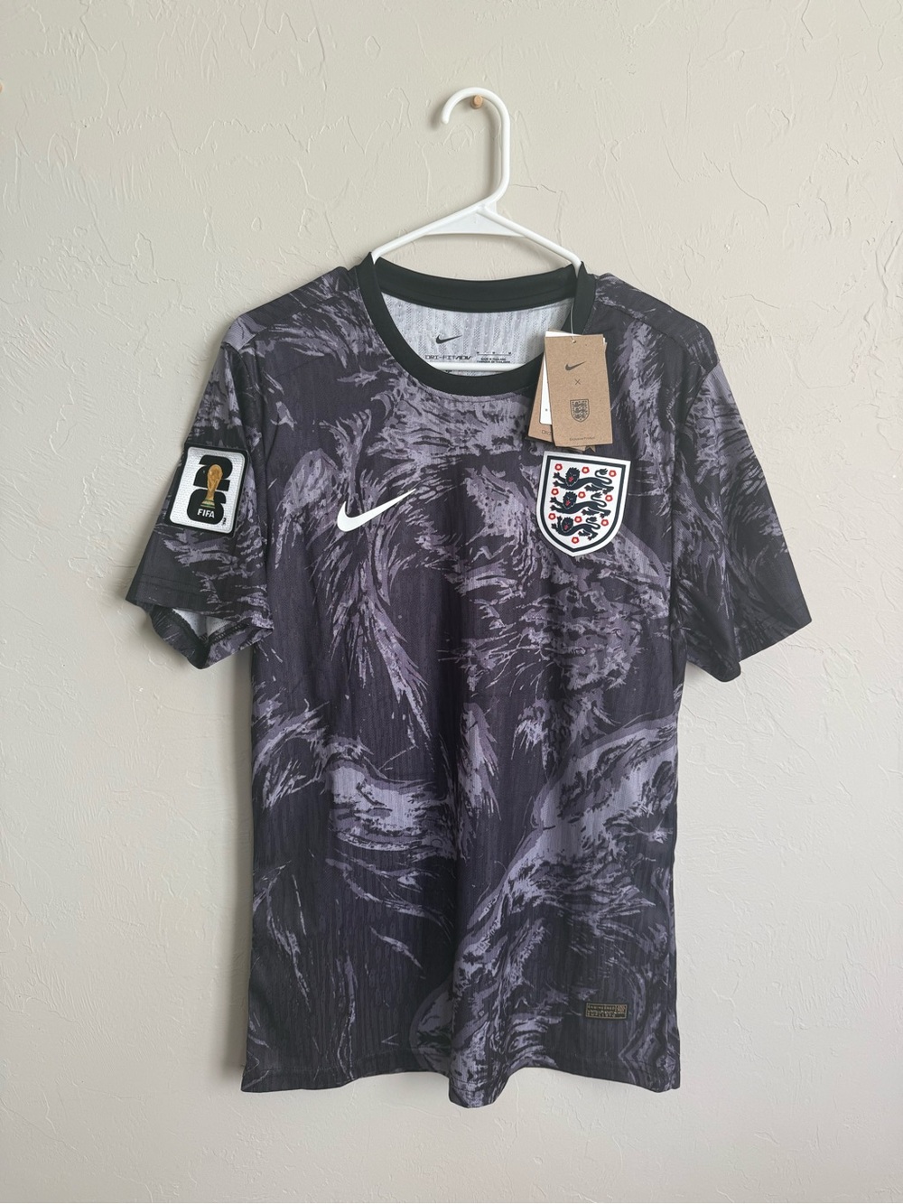 Nike England Football Jersey - Black & Gray Swirl